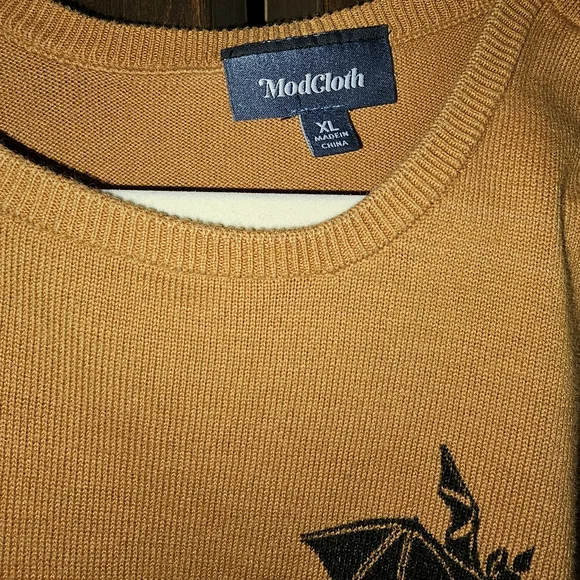 Modcloth Sweater with Black Bat Design - Picture 2 of 2